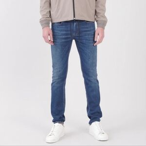 Re-Hash Luxury Denim Mid Blue Rubens Stretch Cotton Slim Fit Jeans Size 34